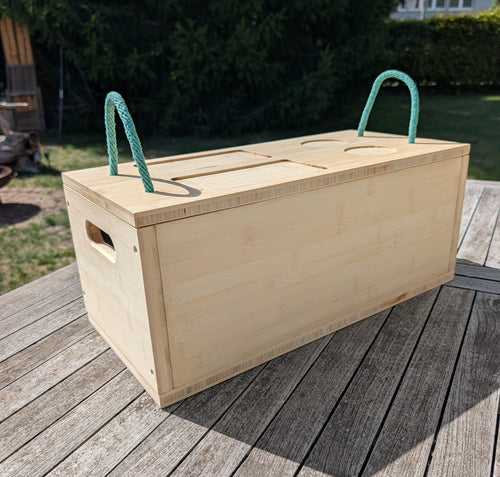 Multifunktionale Bambus-Staubox mit Organizer-Deckel - Passgenau für VW T6 California Ocean
