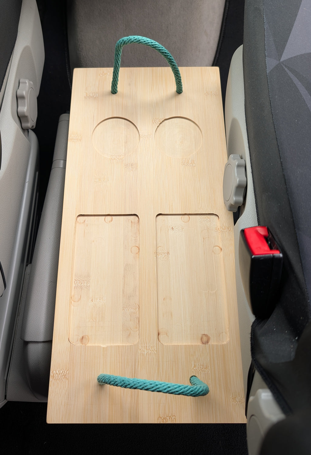 Multifunktionale Bambus-Staubox mit Organizer-Deckel - Passgenau für VW T6 California Ocean